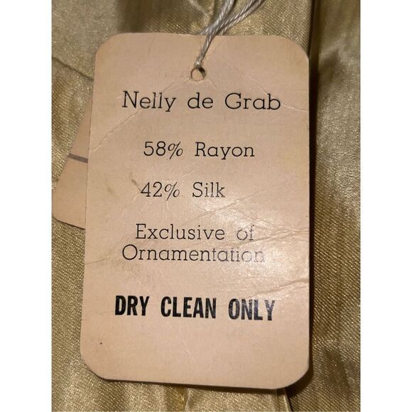 NWT Vintage Nelly De Grab New York Gold Raw Silk Maxi Skirt Pleat Front Size 12 - Picture 10 of 11